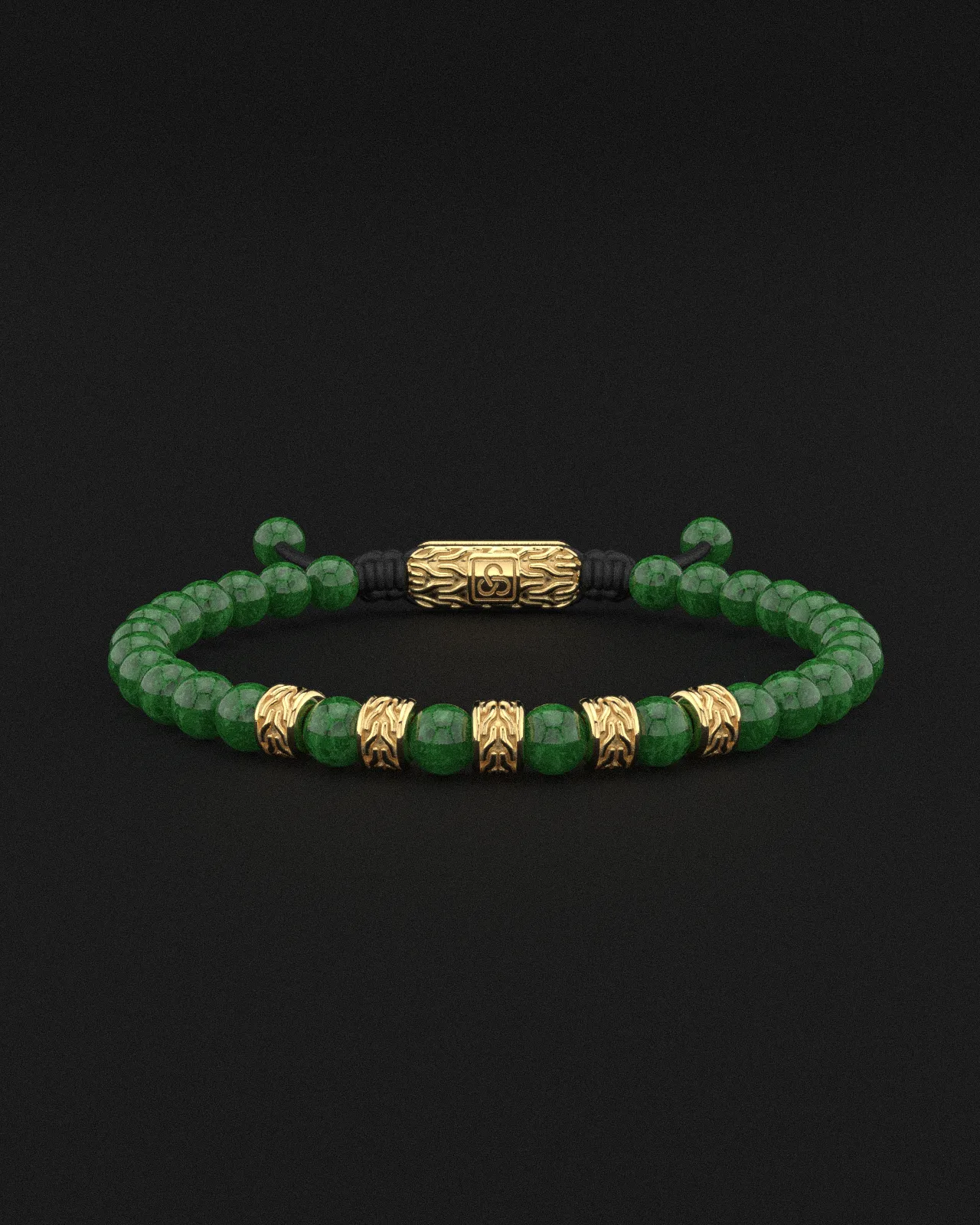 Emerald Jade Bracelet 6mm | Snake