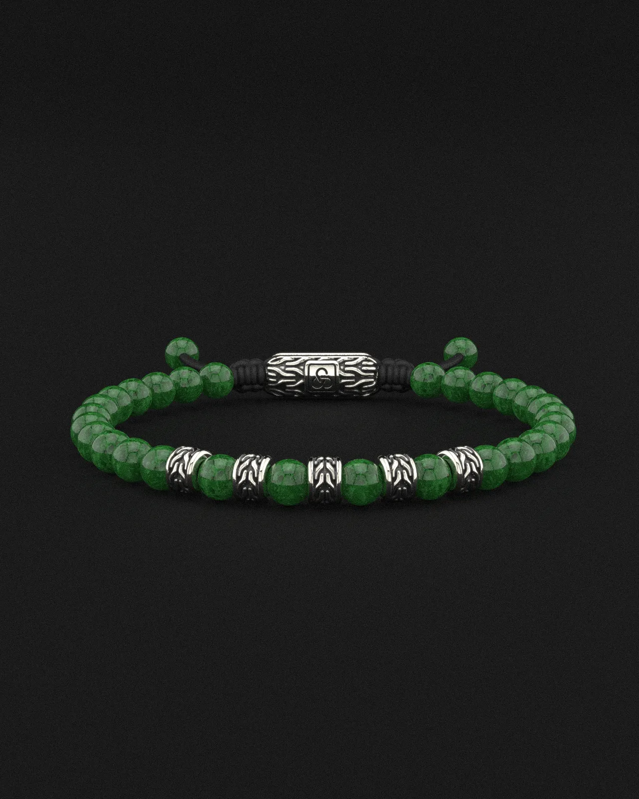 Emerald Jade Bracelet 6mm | Snake