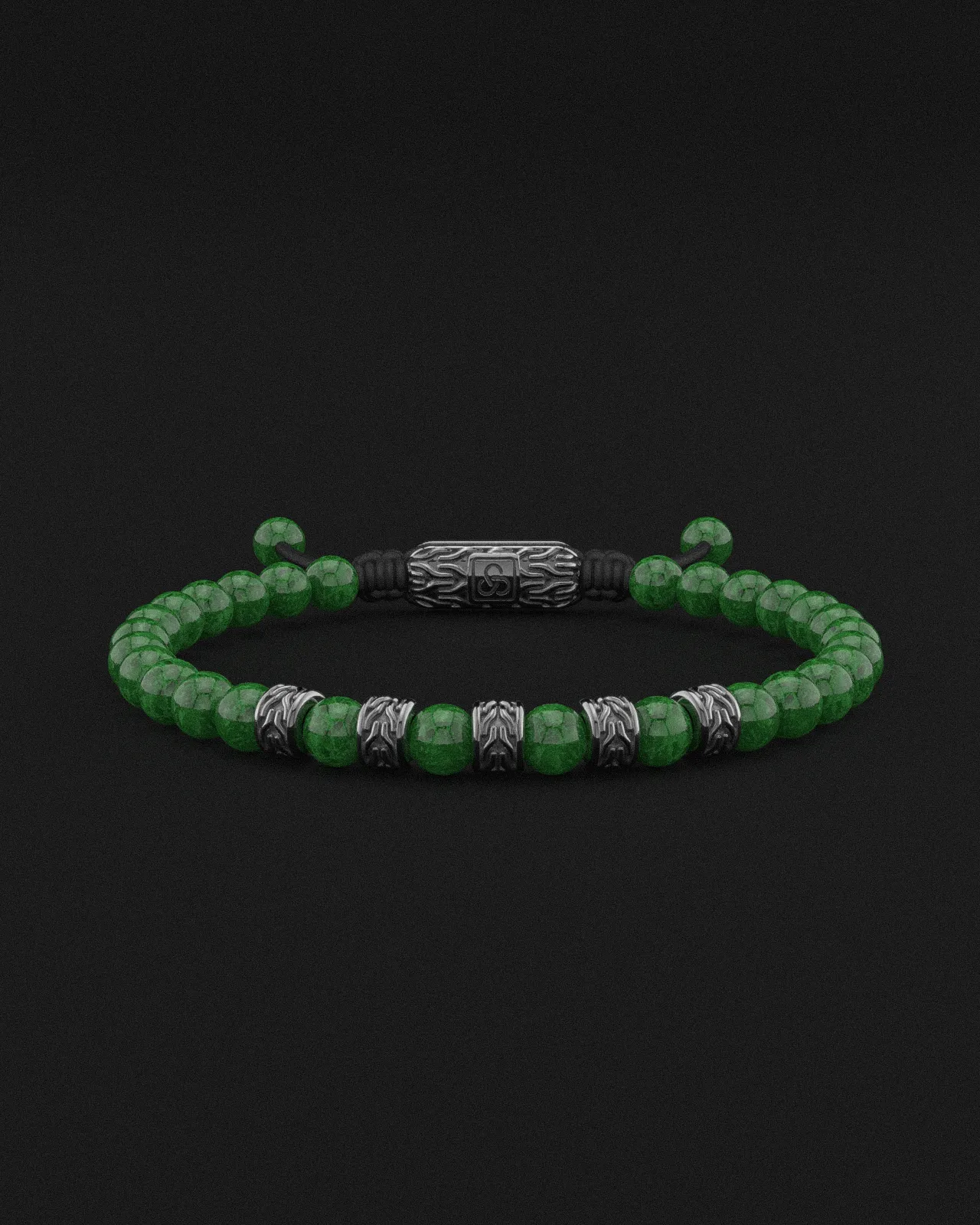 Emerald Jade Bracelet 6mm | Snake