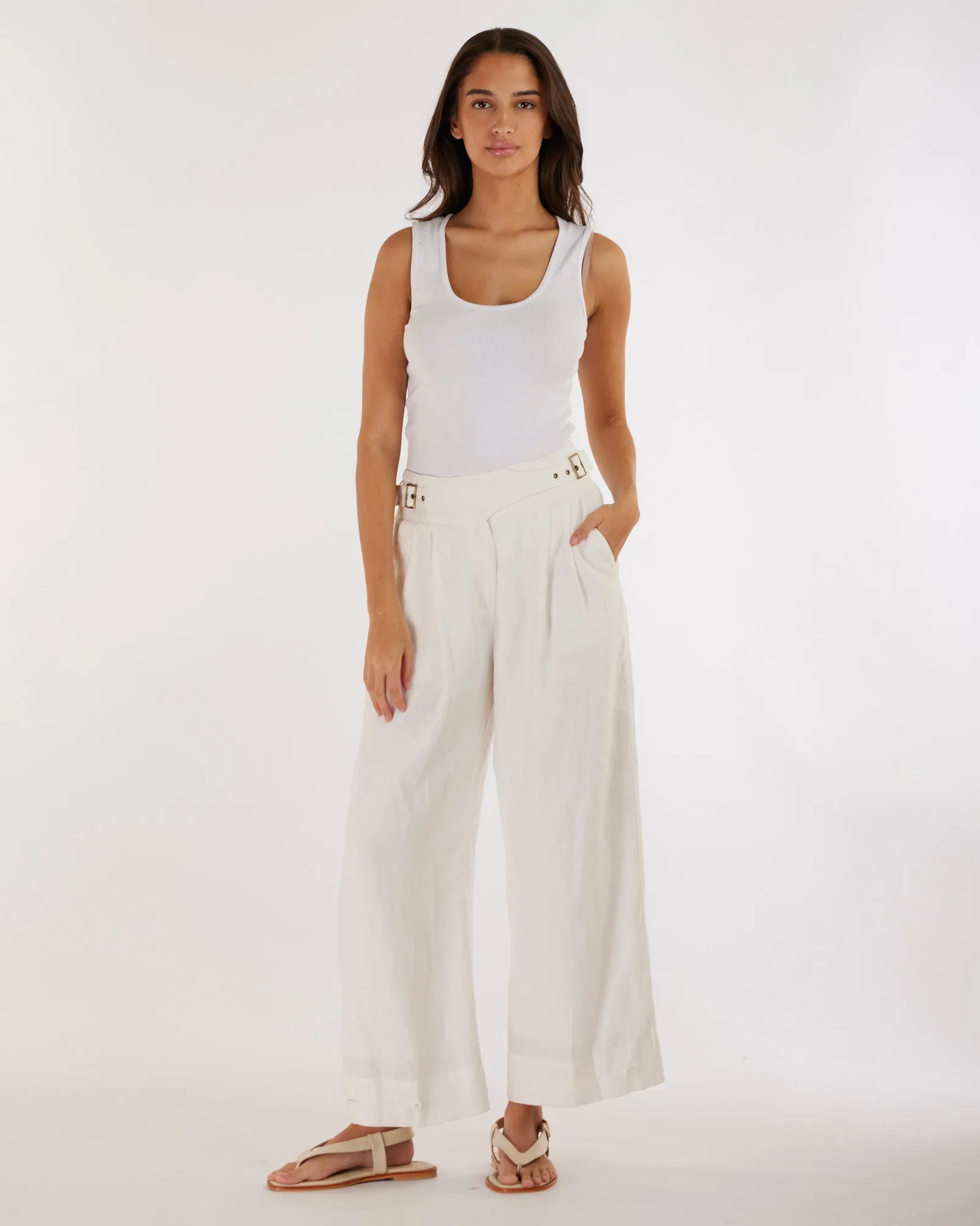 Eugene Linen Pant - White