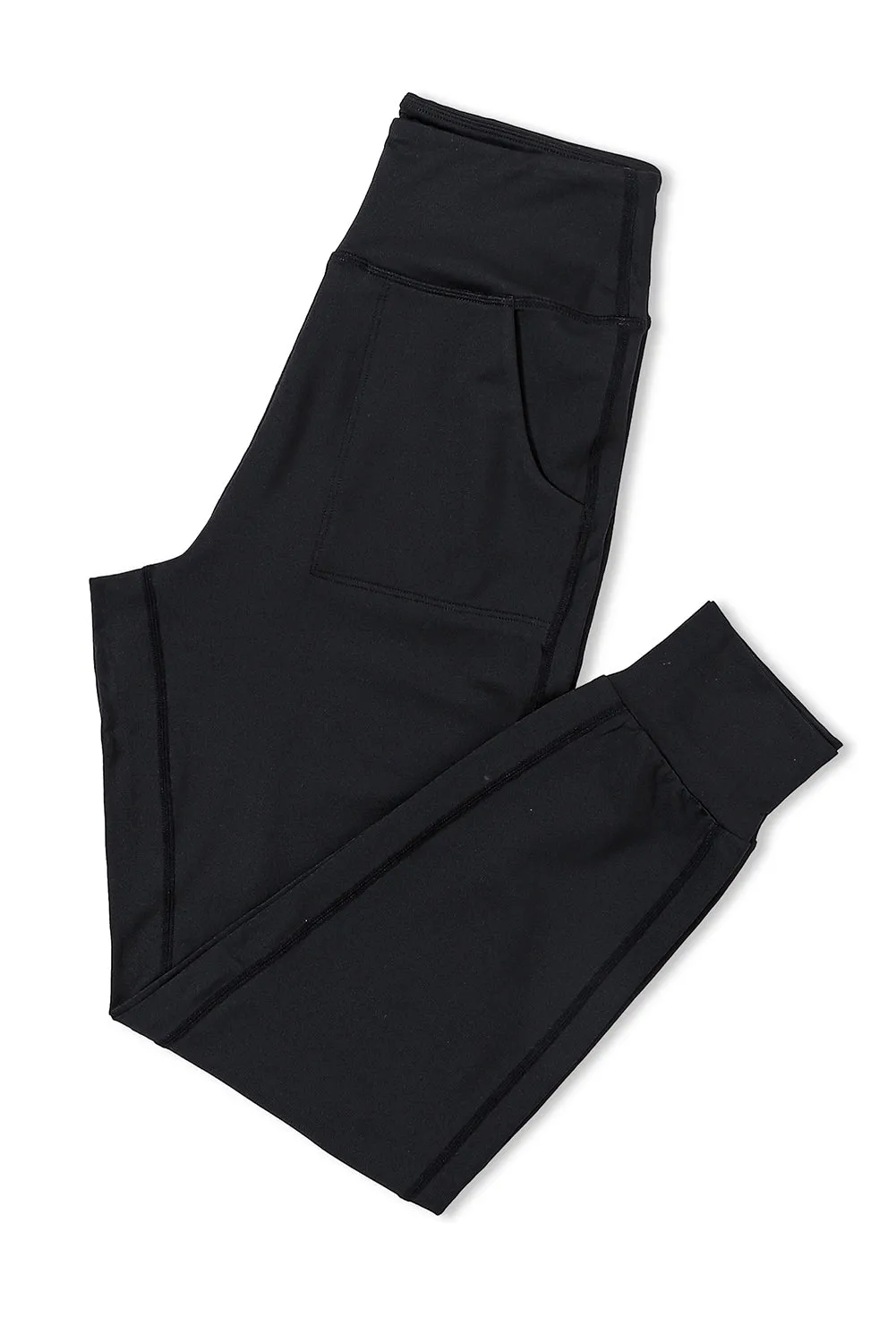 Exposed Seam High Waist Pocketed Joggers