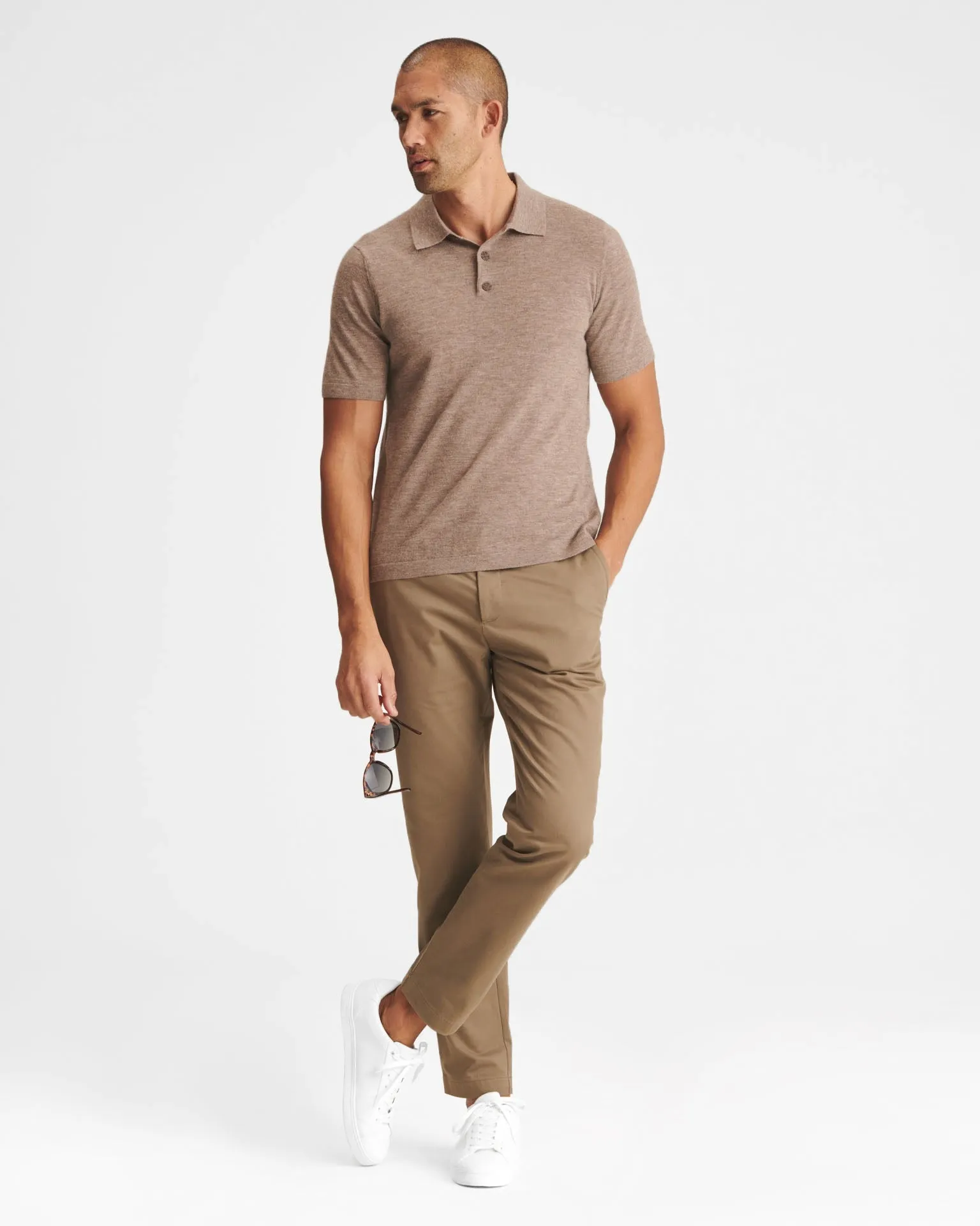 Fancy Cashmere Short Sleeve Polo