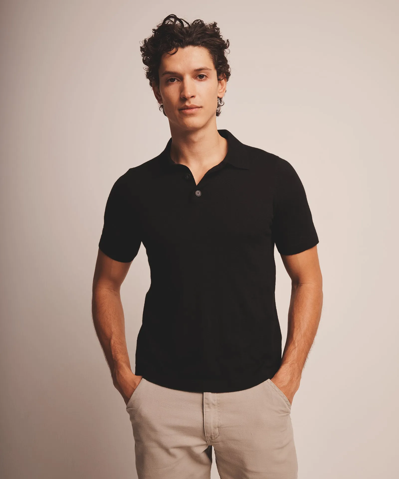 Fancy Cashmere Short Sleeve Polo