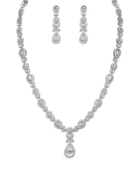 Floral CZ Wedding Necklace Set