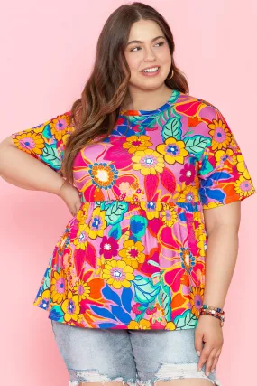 Floral Plus Size Babydoll Blouse