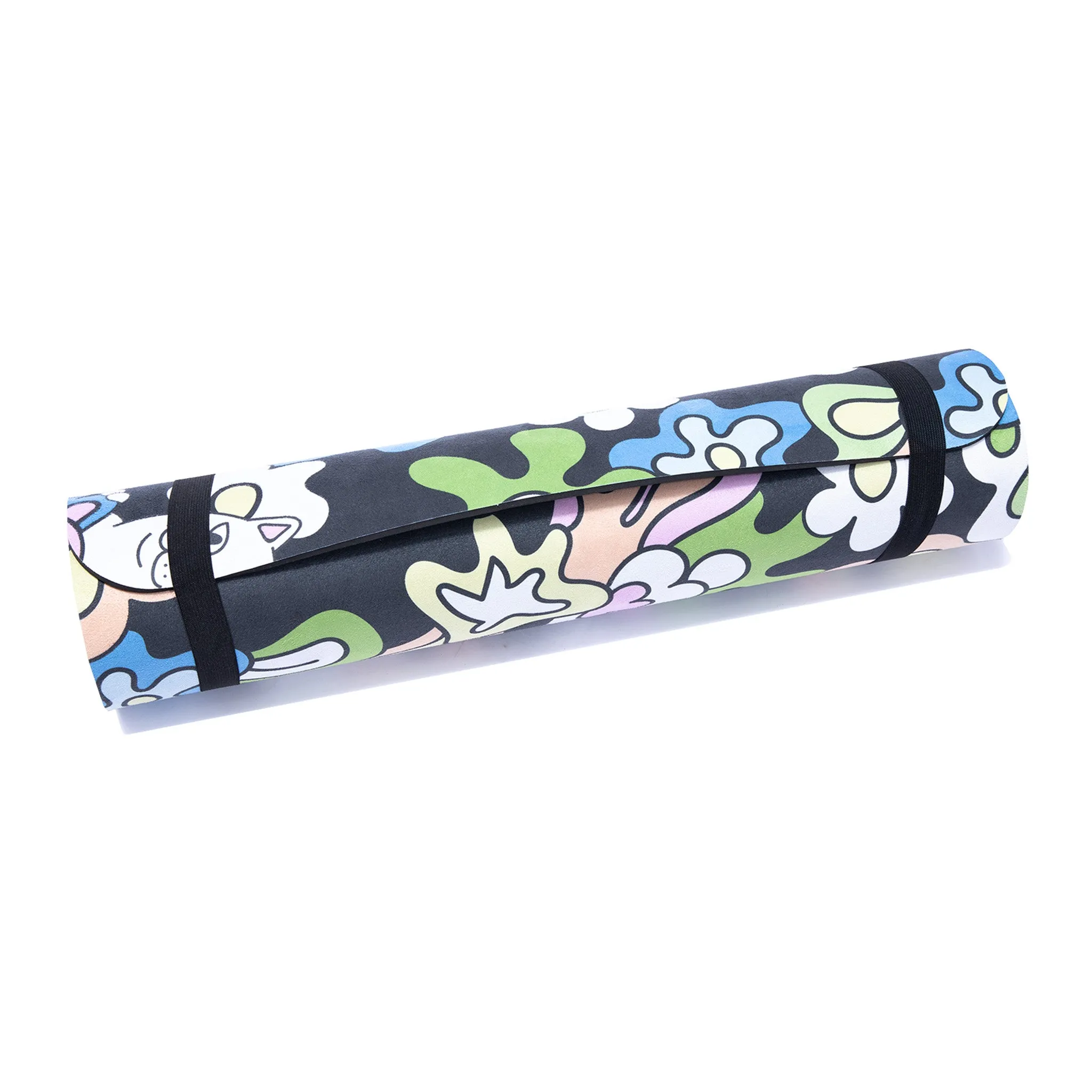 Flower Child Yoga Mat (Black)