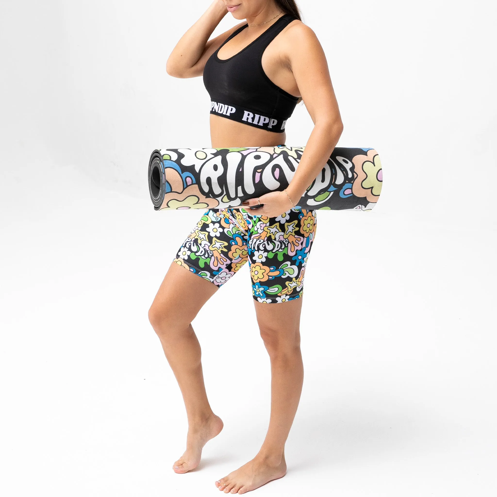 Flower Child Yoga Mat (Black)