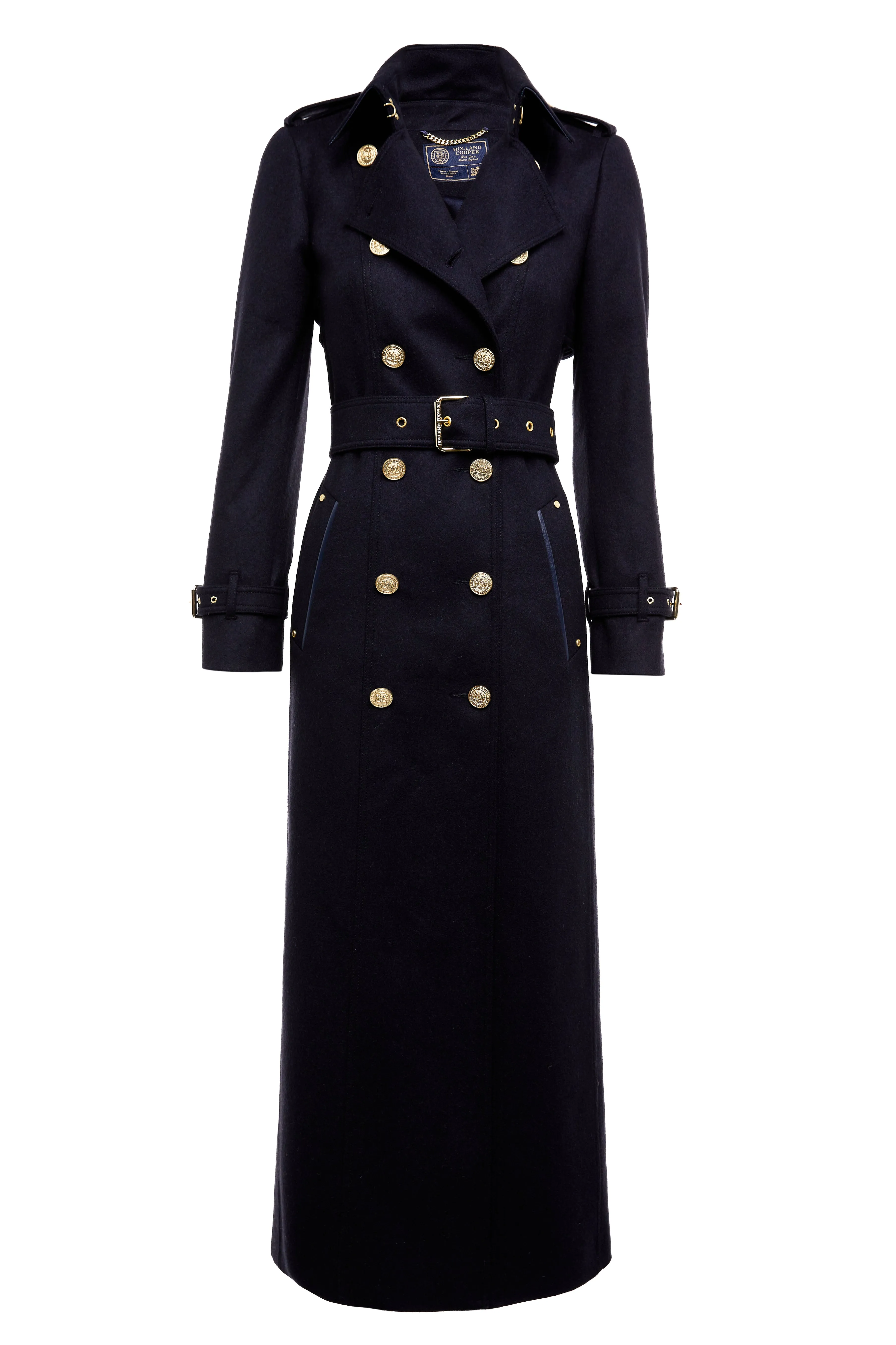 Full Length Marlborough Trench Coat (Soft Navy)