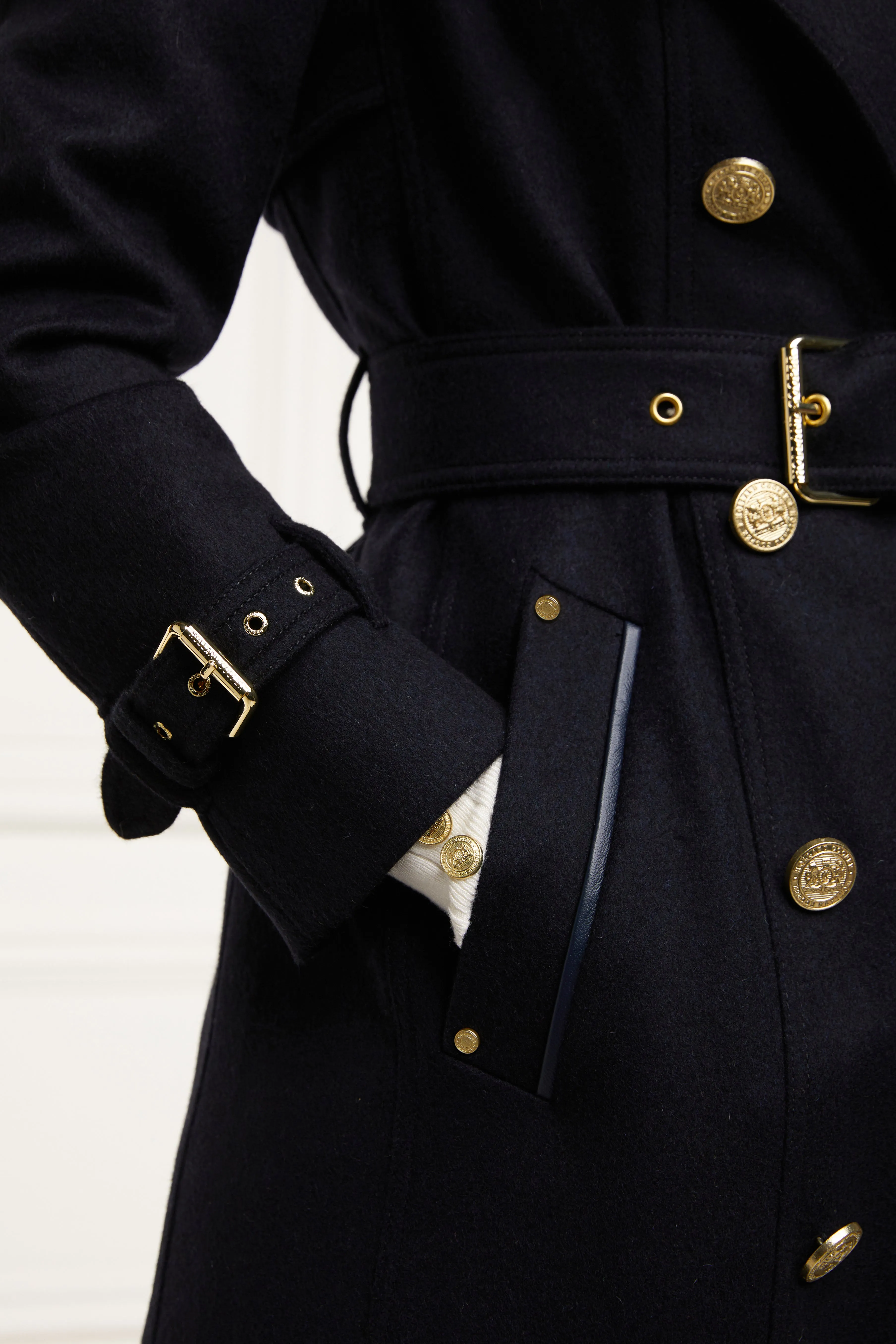 Full Length Marlborough Trench Coat (Soft Navy)