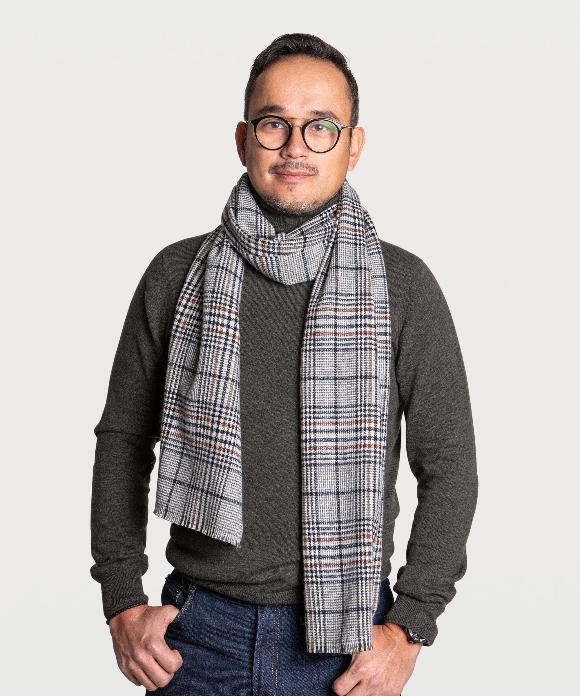 Glen Check Cashmere Scarf