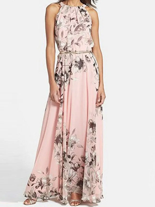 Go Long Pink Floral Dress