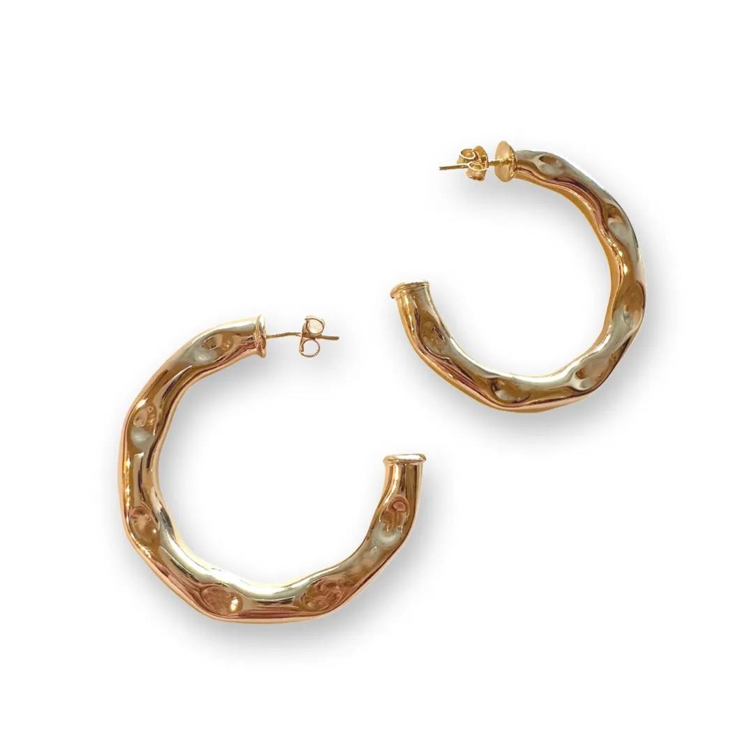 Gold Filled Wavy Open Hoops