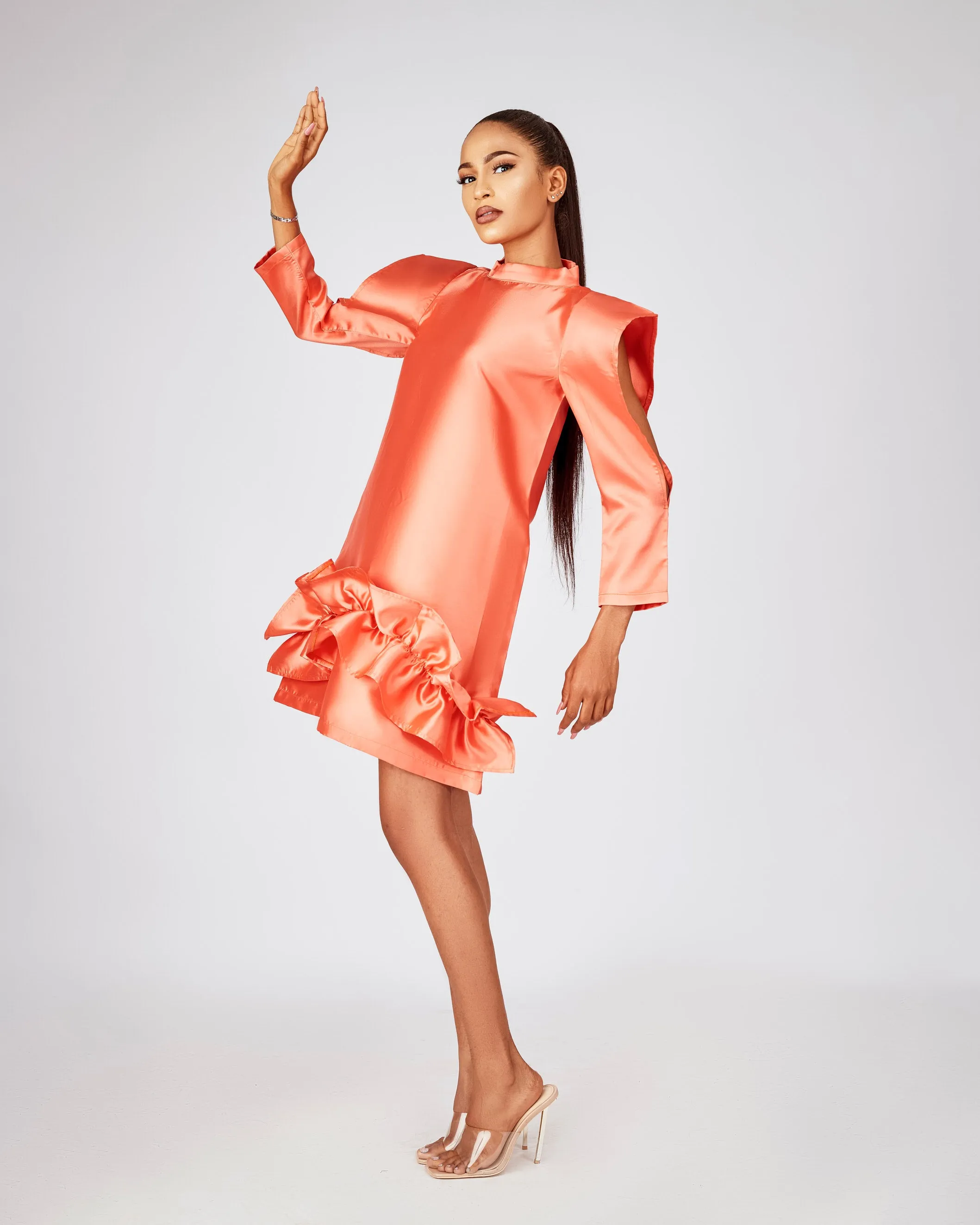 Grace Mini Dress - Coral