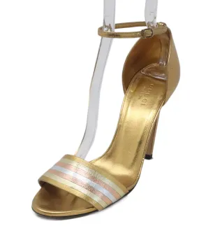 Gucci Gold & Silver Leather Heels sz 7.5