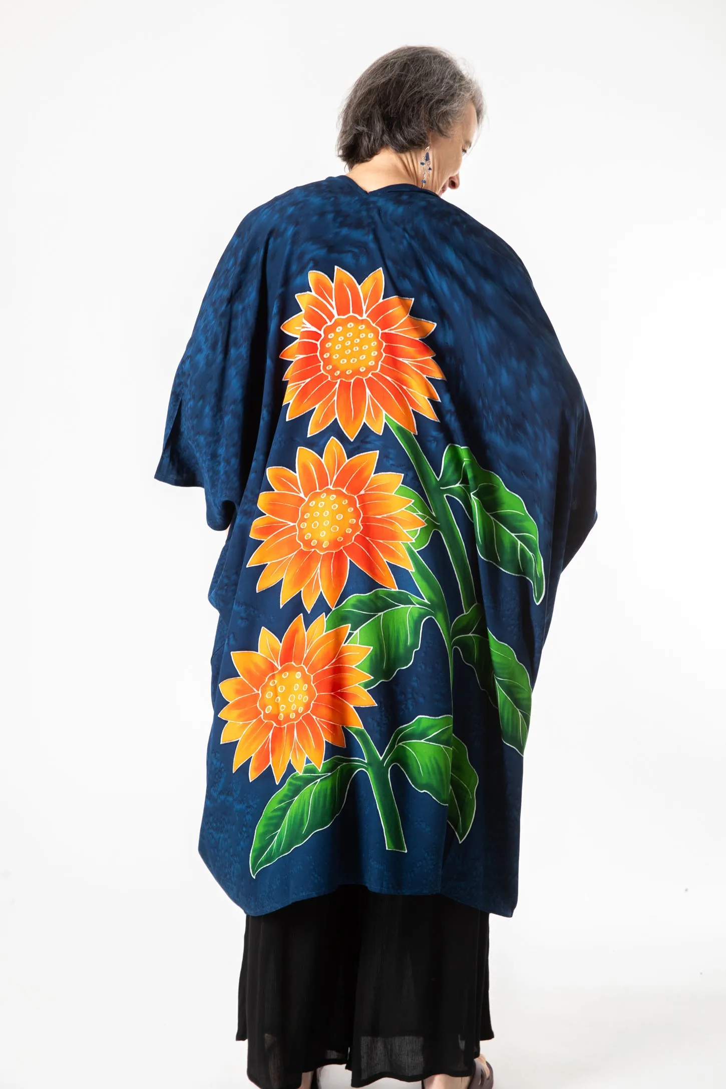 Hand Painted Floral Batik Kimono