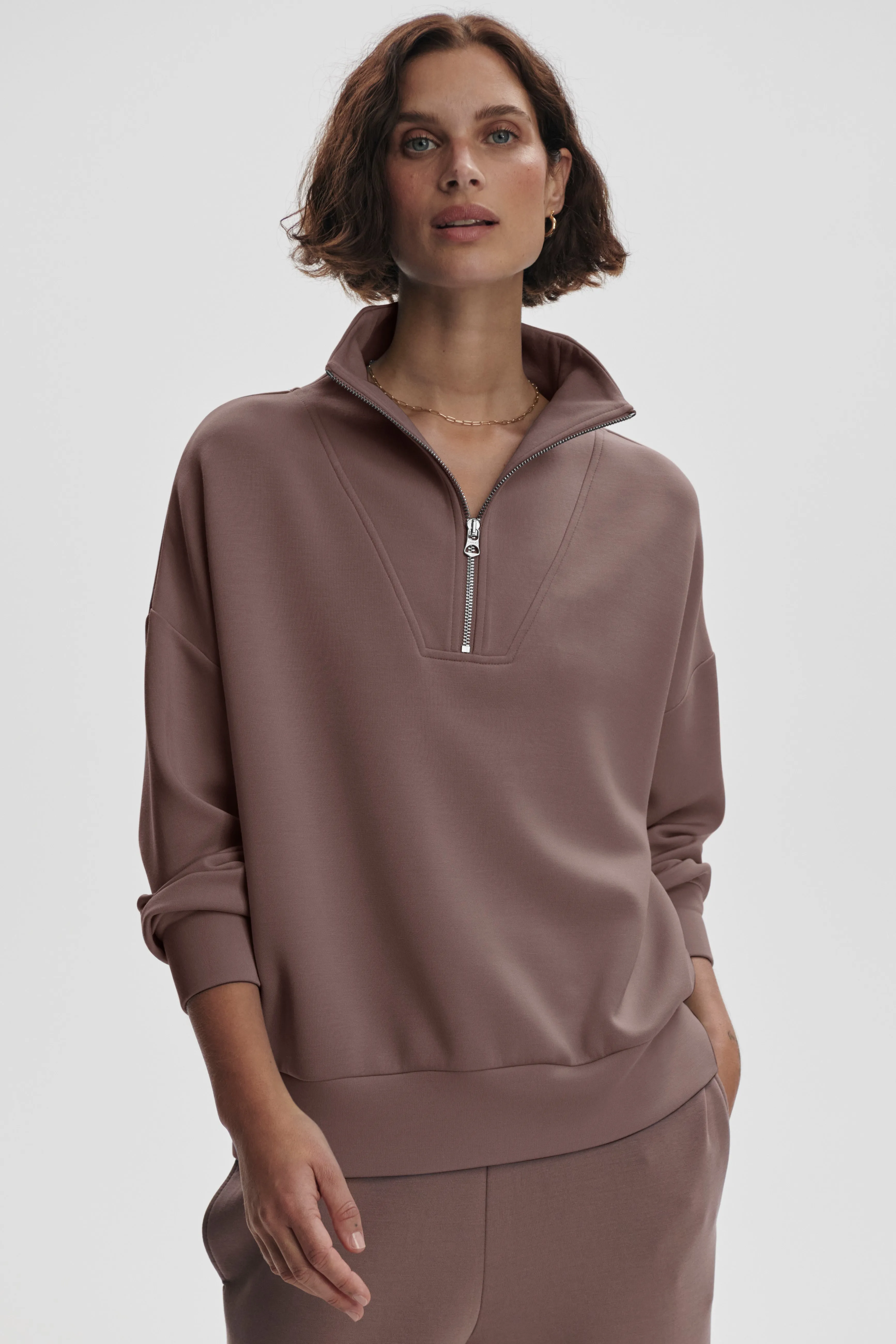 HAWLEY HALF ZIP SWEAT ANTLER