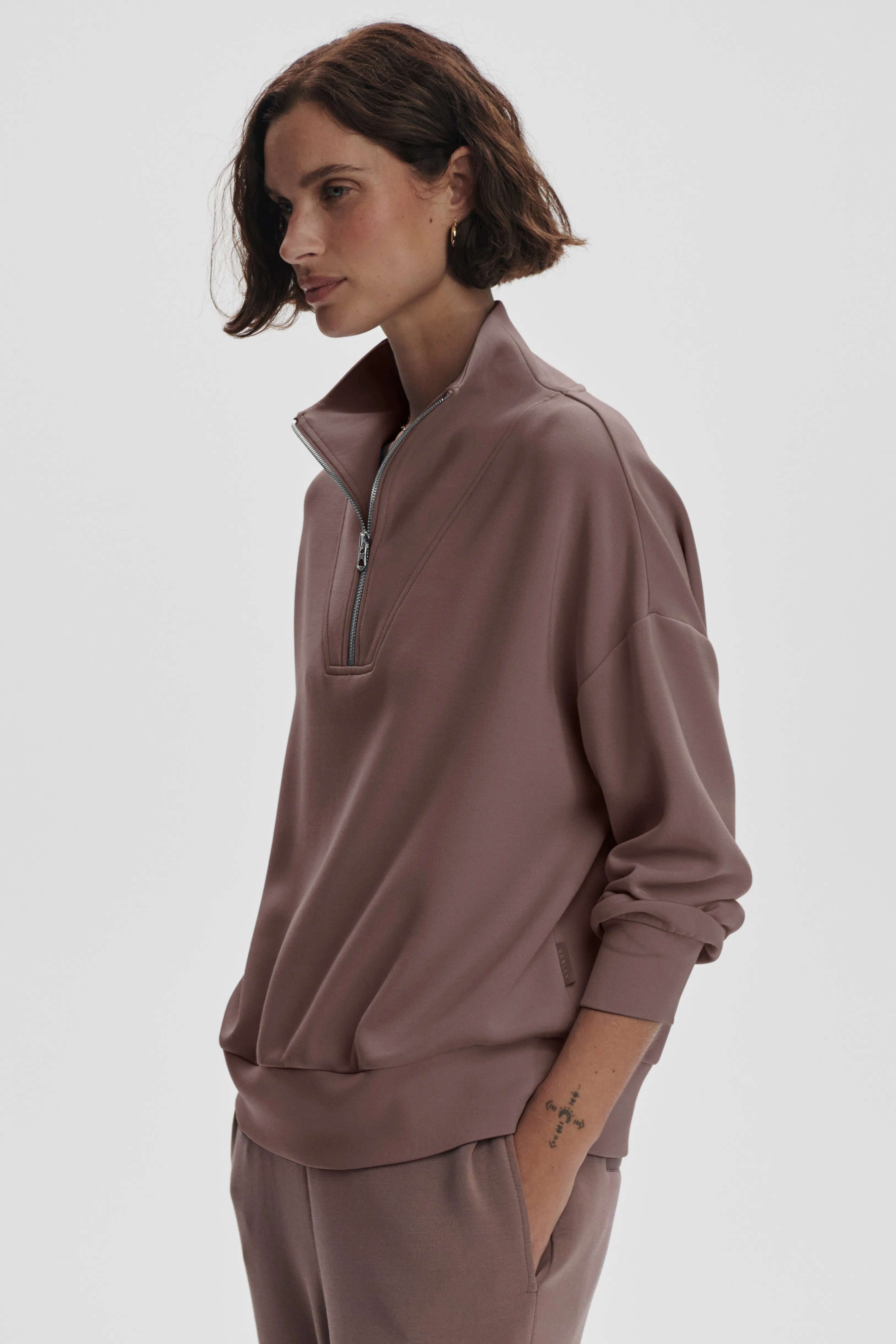 HAWLEY HALF ZIP SWEAT ANTLER