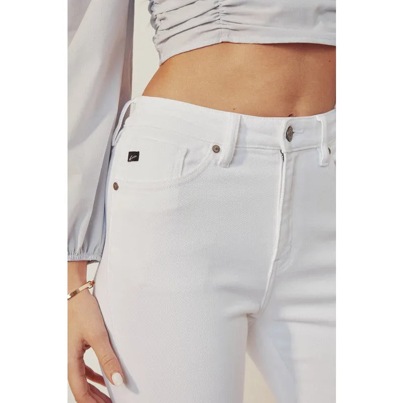 HIGH RISE ANKLE SKINNY WHITE JEANS