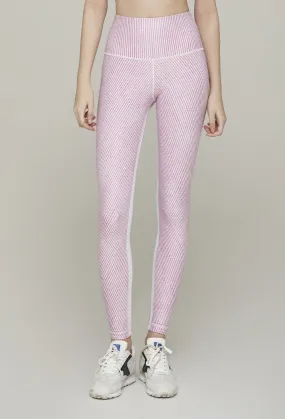 High-Waist Reversible Legging Pink Derby Stripe