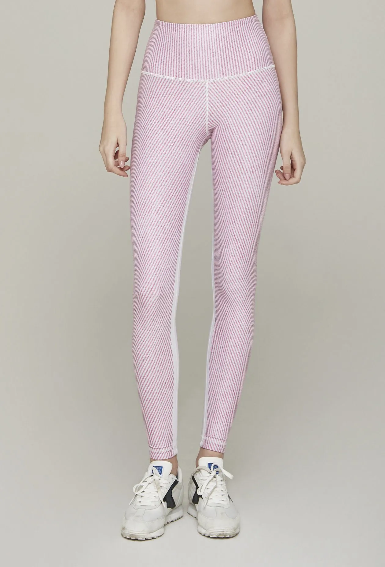 High-Waist Reversible Legging Pink Derby Stripe