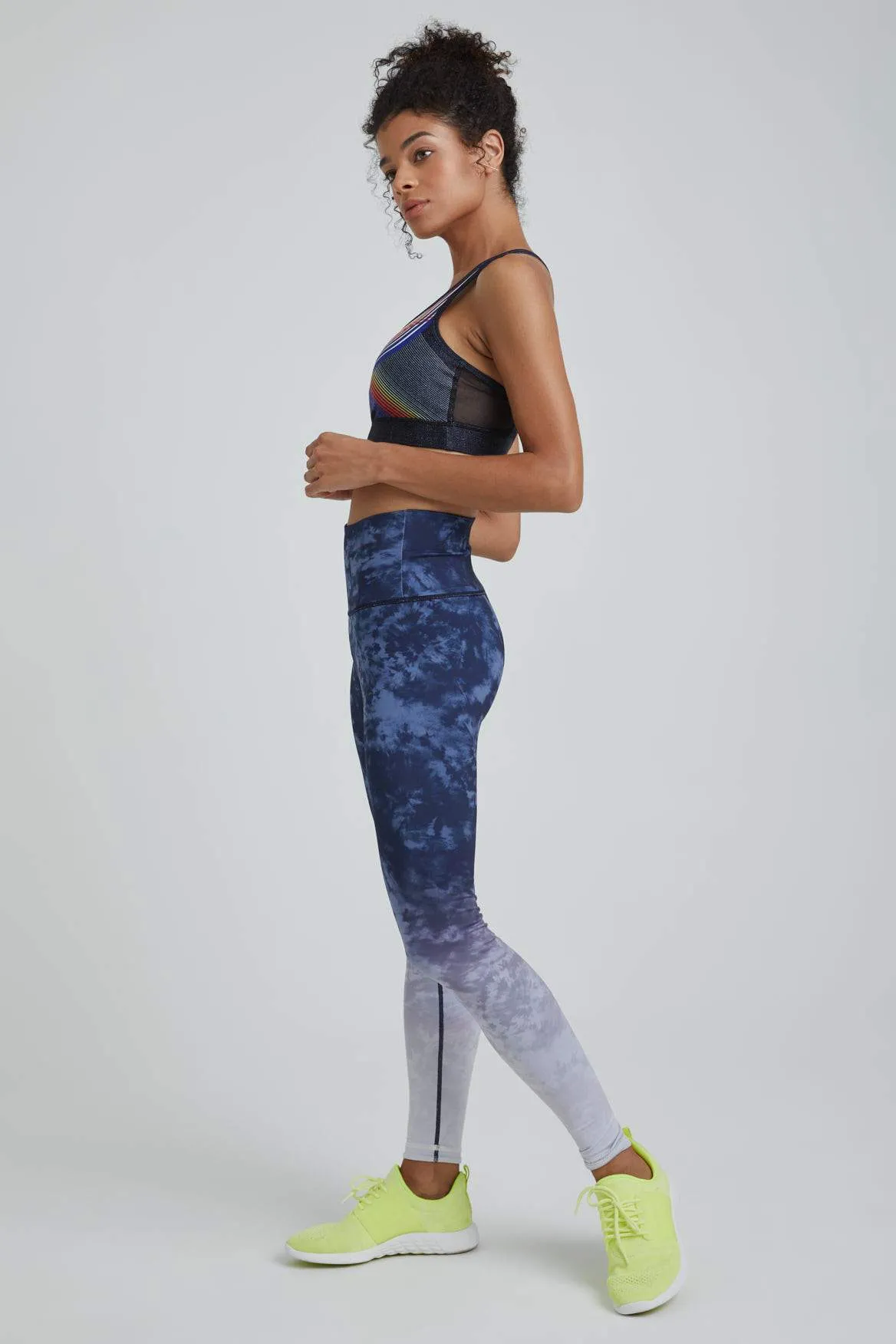 High Waist Reversible Leggings Indigo Roller Girl