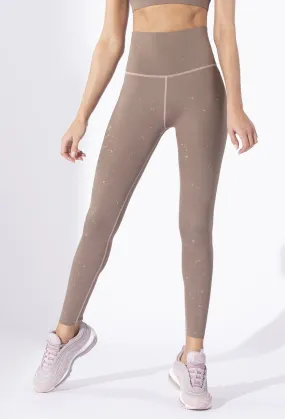 High Waisted Leggings Sandstorm With Gold Freckles