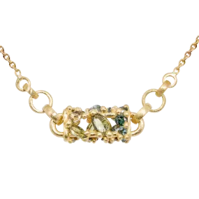 Horizontal Green Fontaine Necklace - 11692