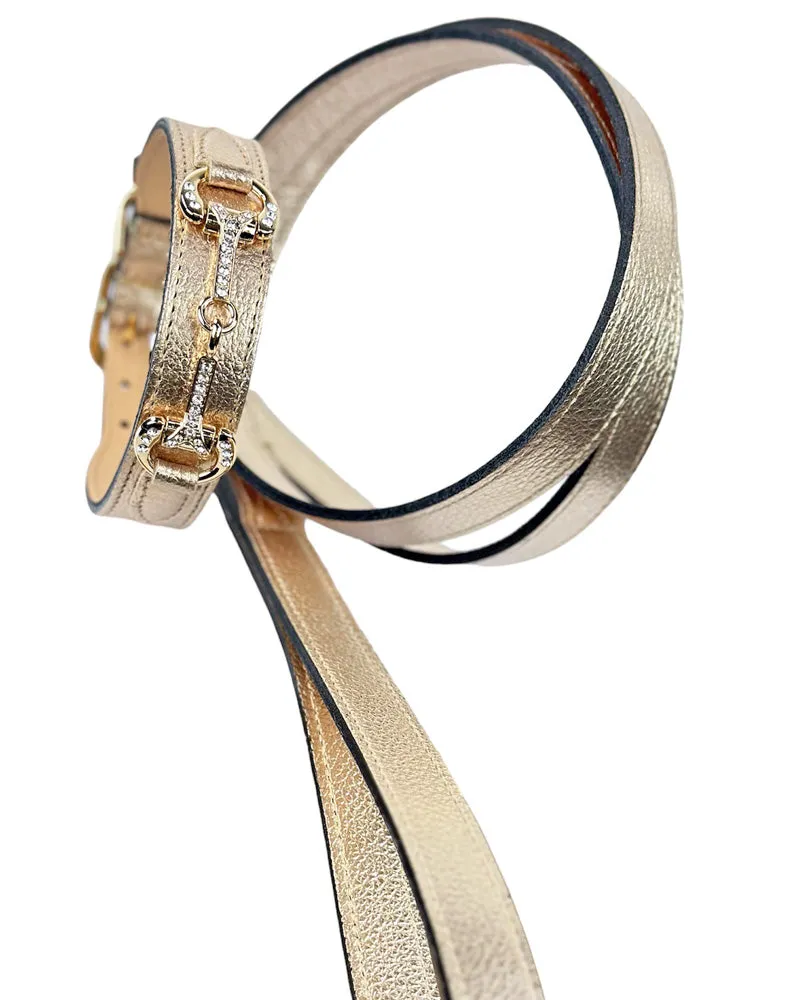 Horse & Hound Dog Leash in Metallic Gold