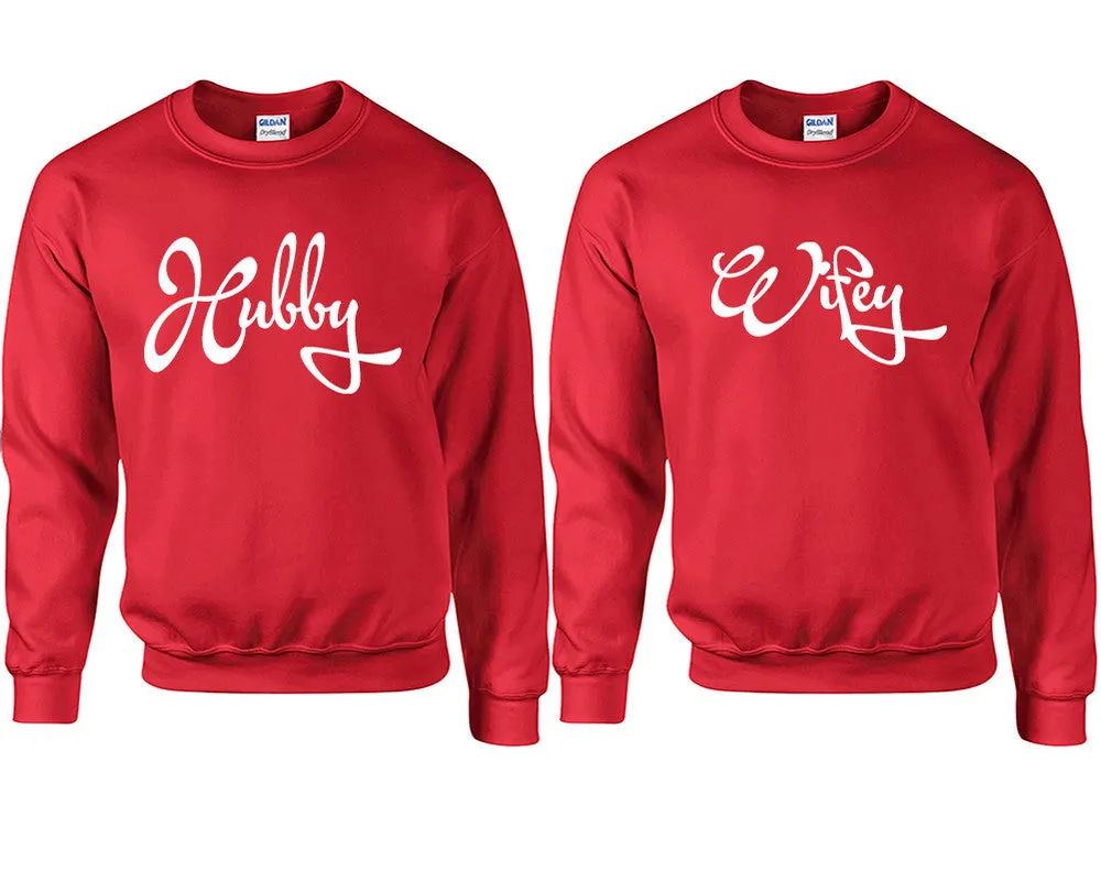 Hubby Wifey Couple Matching Crewneck Sweaters