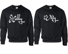 Hubby Wifey Couple Matching Crewneck Sweaters