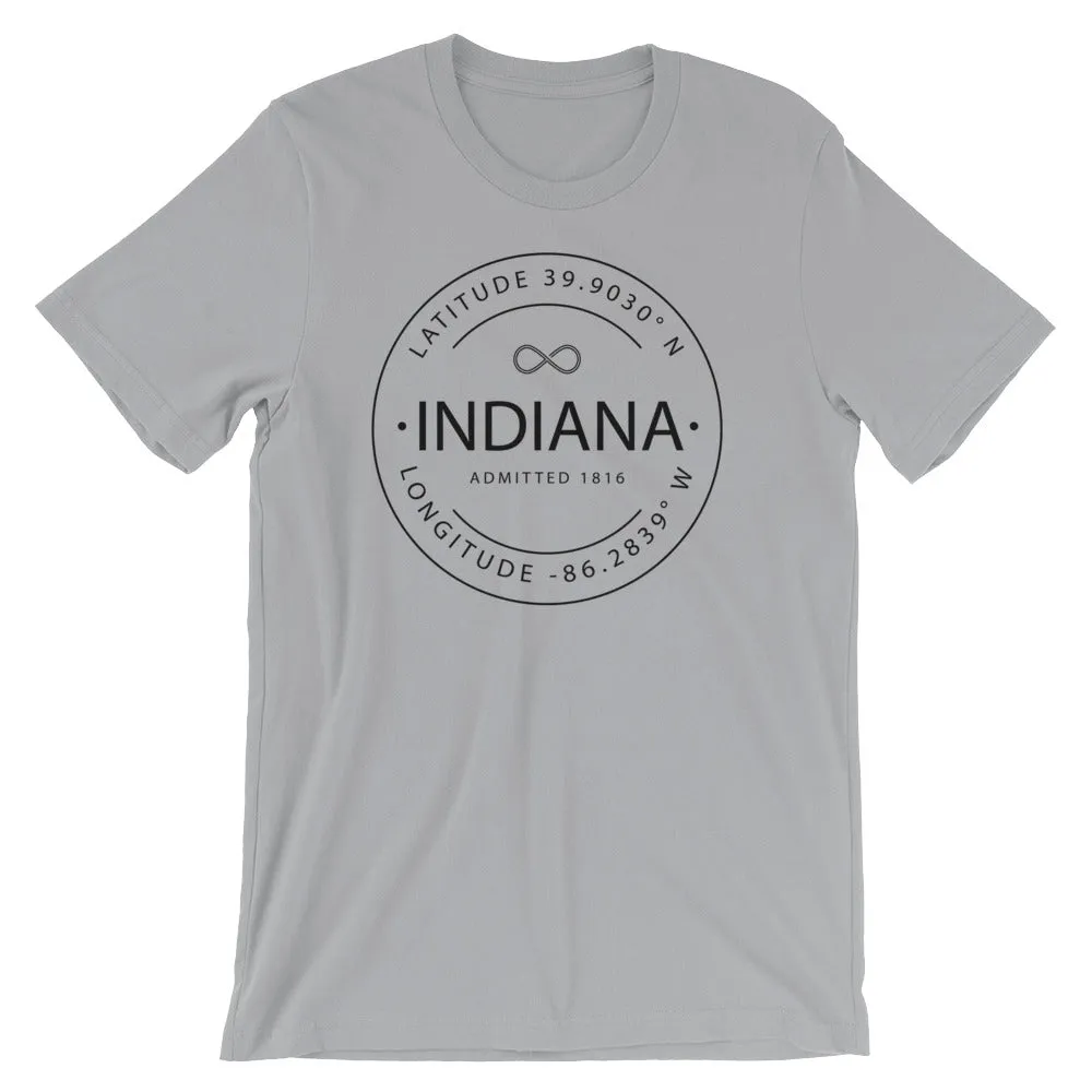 Indiana - Short-Sleeve Unisex T-Shirt - Latitude & Longitude