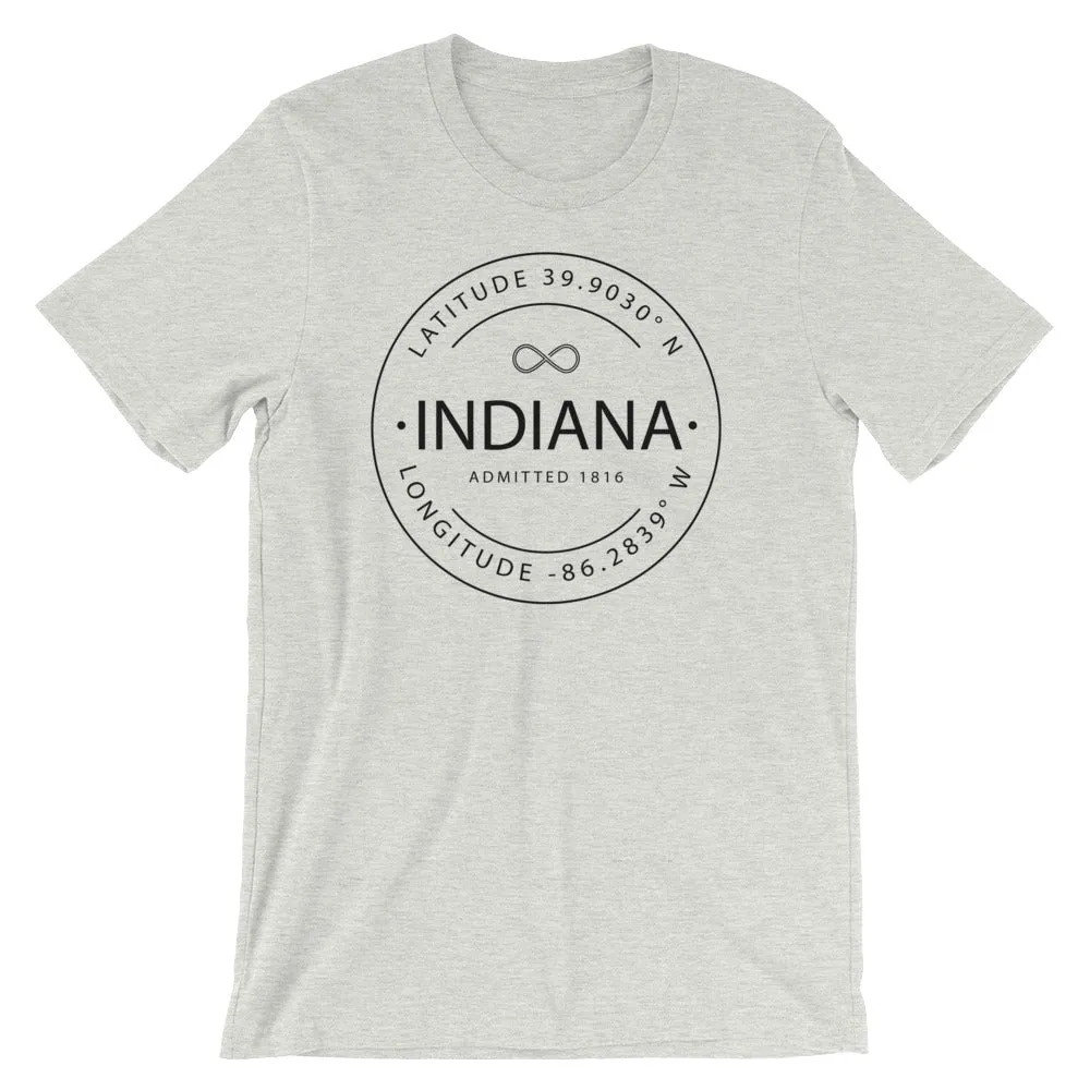 Indiana - Short-Sleeve Unisex T-Shirt - Latitude & Longitude