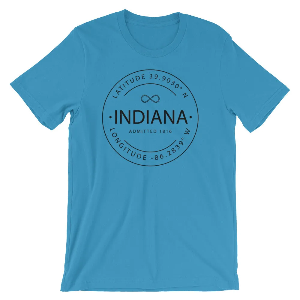 Indiana - Short-Sleeve Unisex T-Shirt - Latitude & Longitude