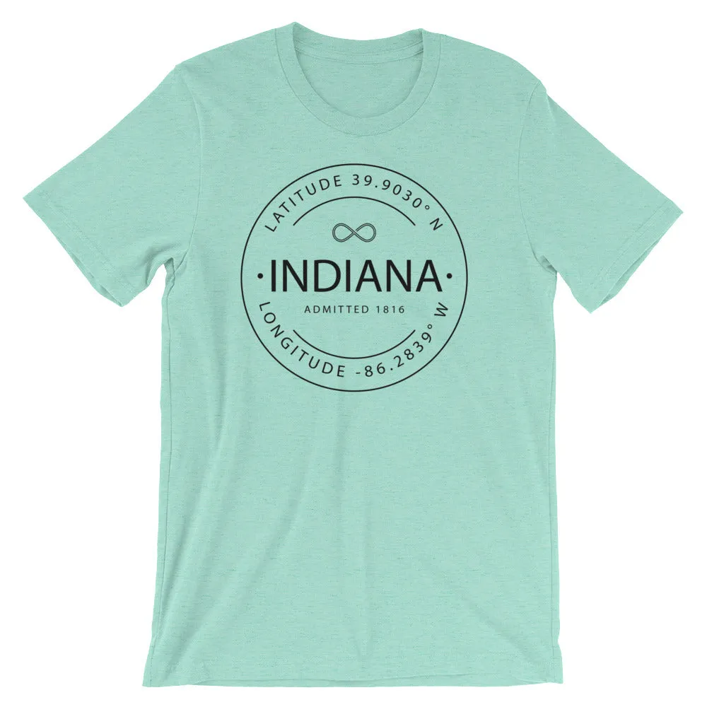 Indiana - Short-Sleeve Unisex T-Shirt - Latitude & Longitude