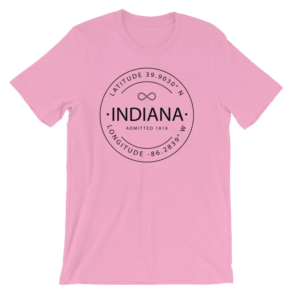 Indiana - Short-Sleeve Unisex T-Shirt - Latitude & Longitude