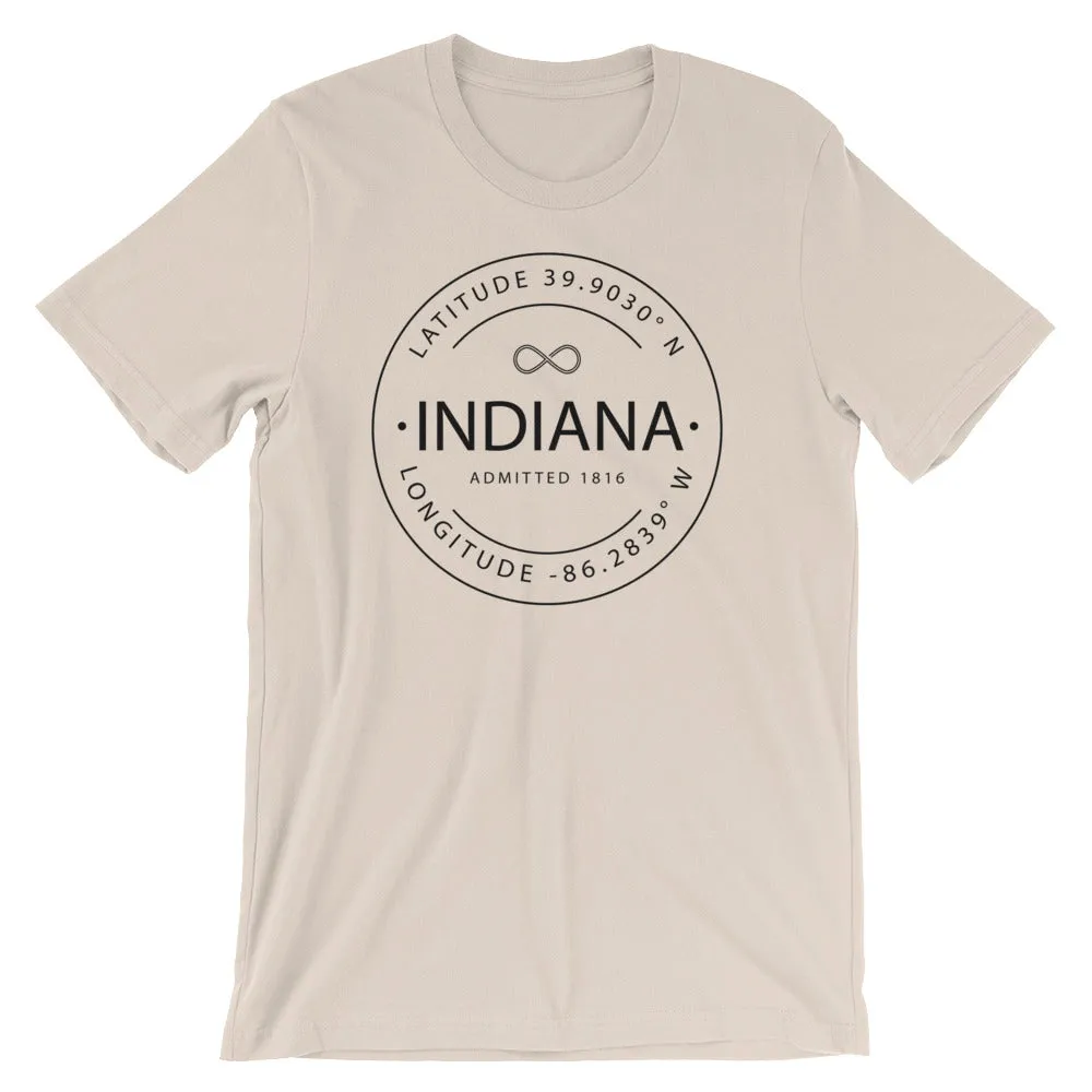 Indiana - Short-Sleeve Unisex T-Shirt - Latitude & Longitude