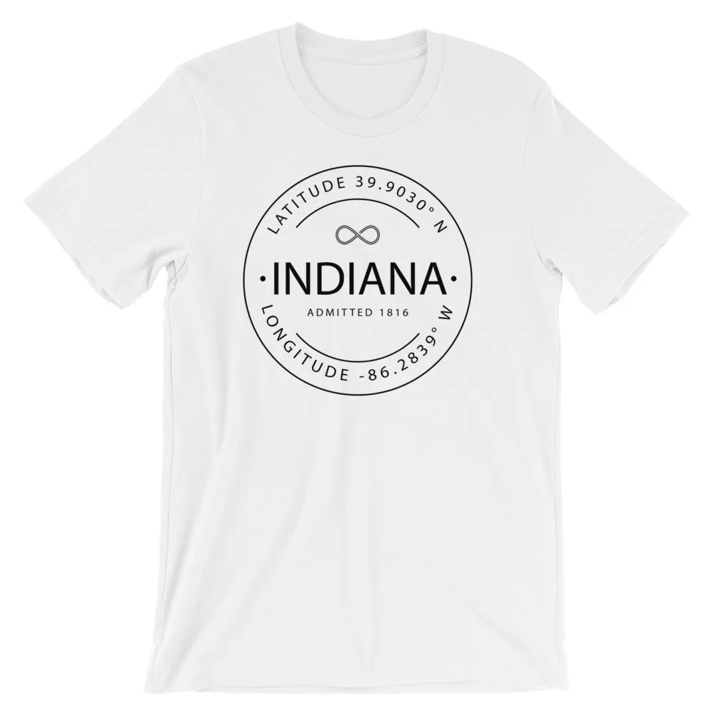 Indiana - Short-Sleeve Unisex T-Shirt - Latitude & Longitude