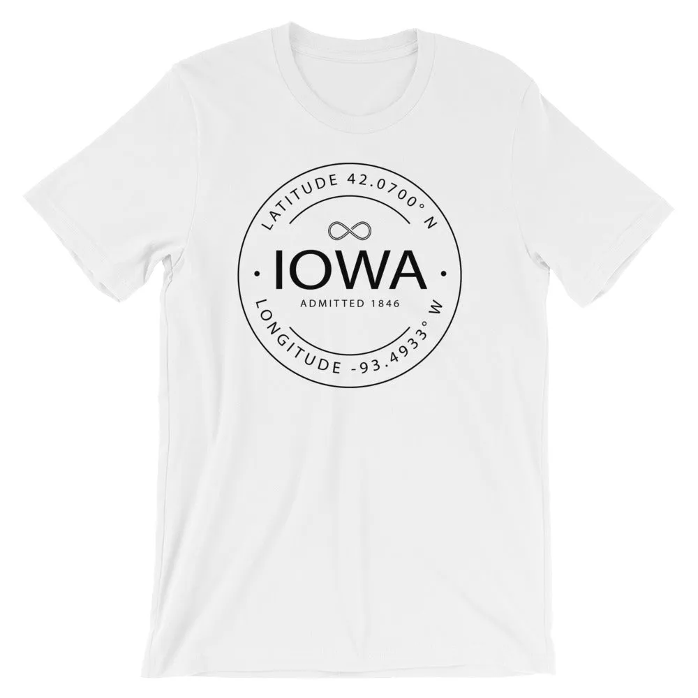 Iowa - Short-Sleeve Unisex T-Shirt - Latitude & Longitude