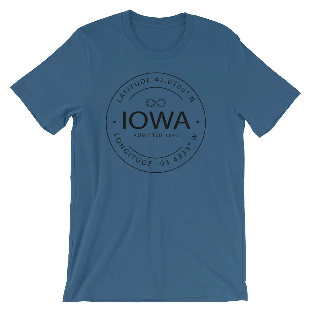 Iowa - Short-Sleeve Unisex T-Shirt - Latitude & Longitude