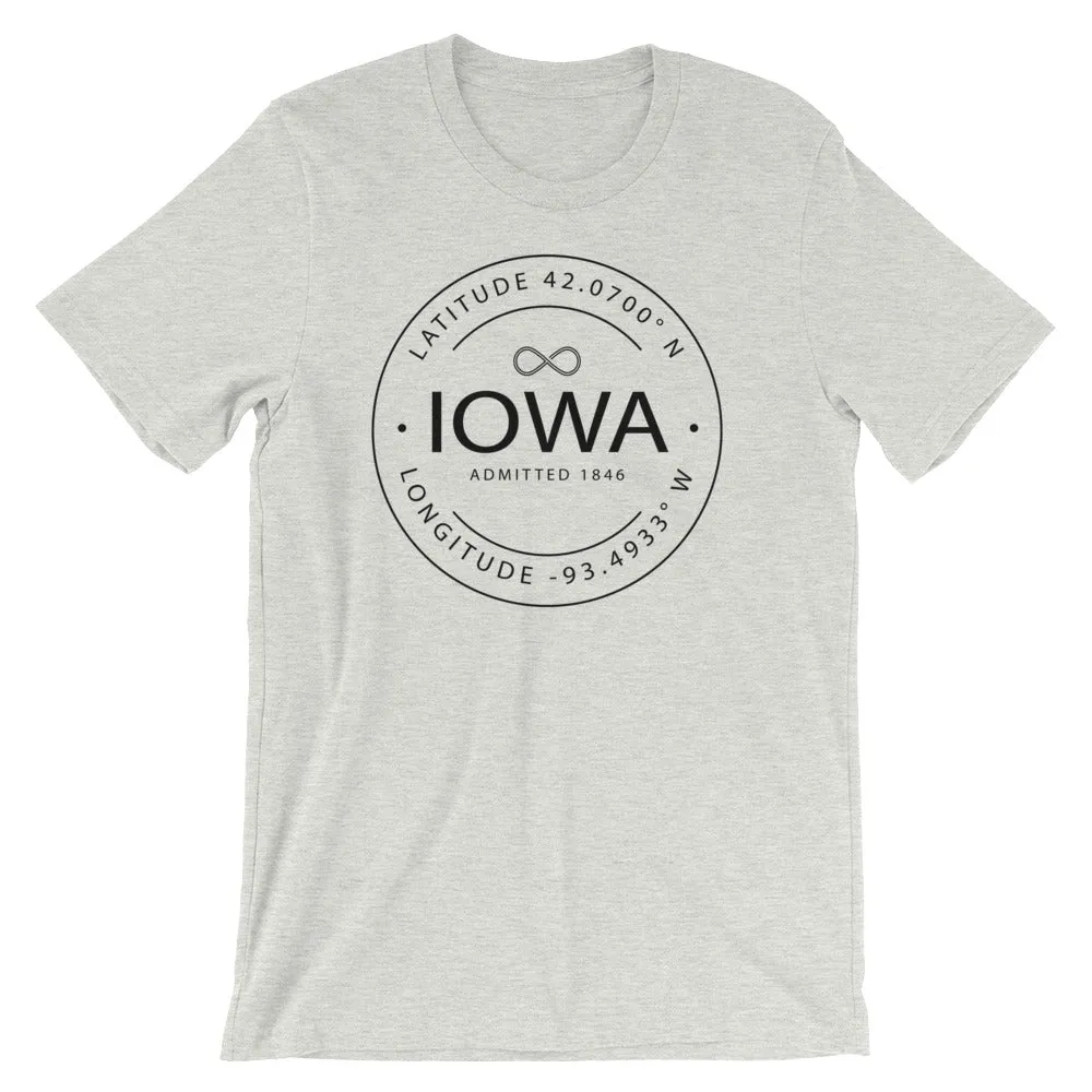 Iowa - Short-Sleeve Unisex T-Shirt - Latitude & Longitude