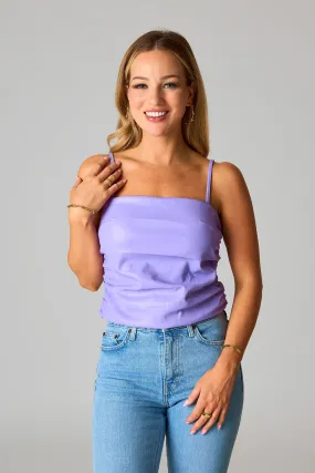 Jolee Vegan Leather Tank Top - Lilac