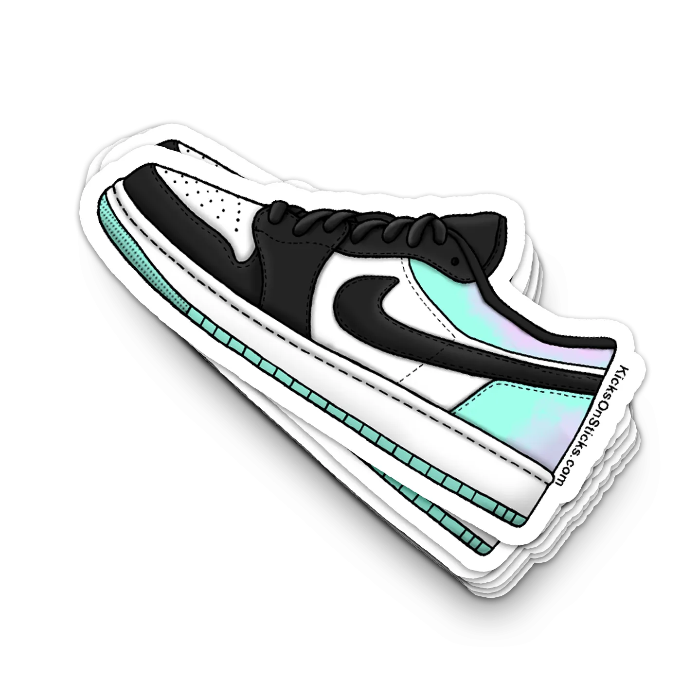 Jordan 1 Low "Black Toe Tie Die" Sneaker Sticker