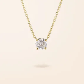 Lab Created Diamond 14K Gold Solitaire Necklace (.30ct)