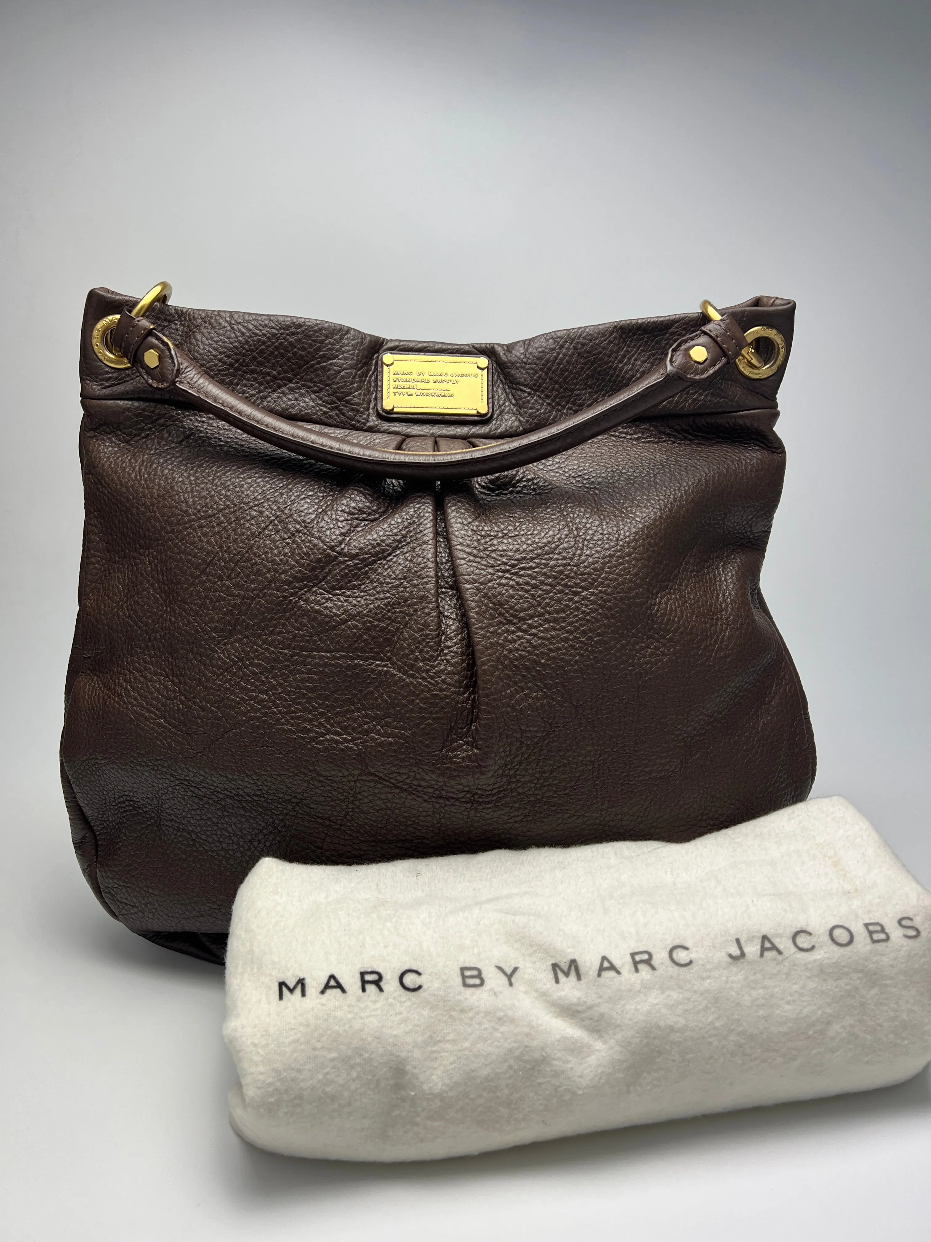 Large Brown Classic Q Hillier Hobo Bag