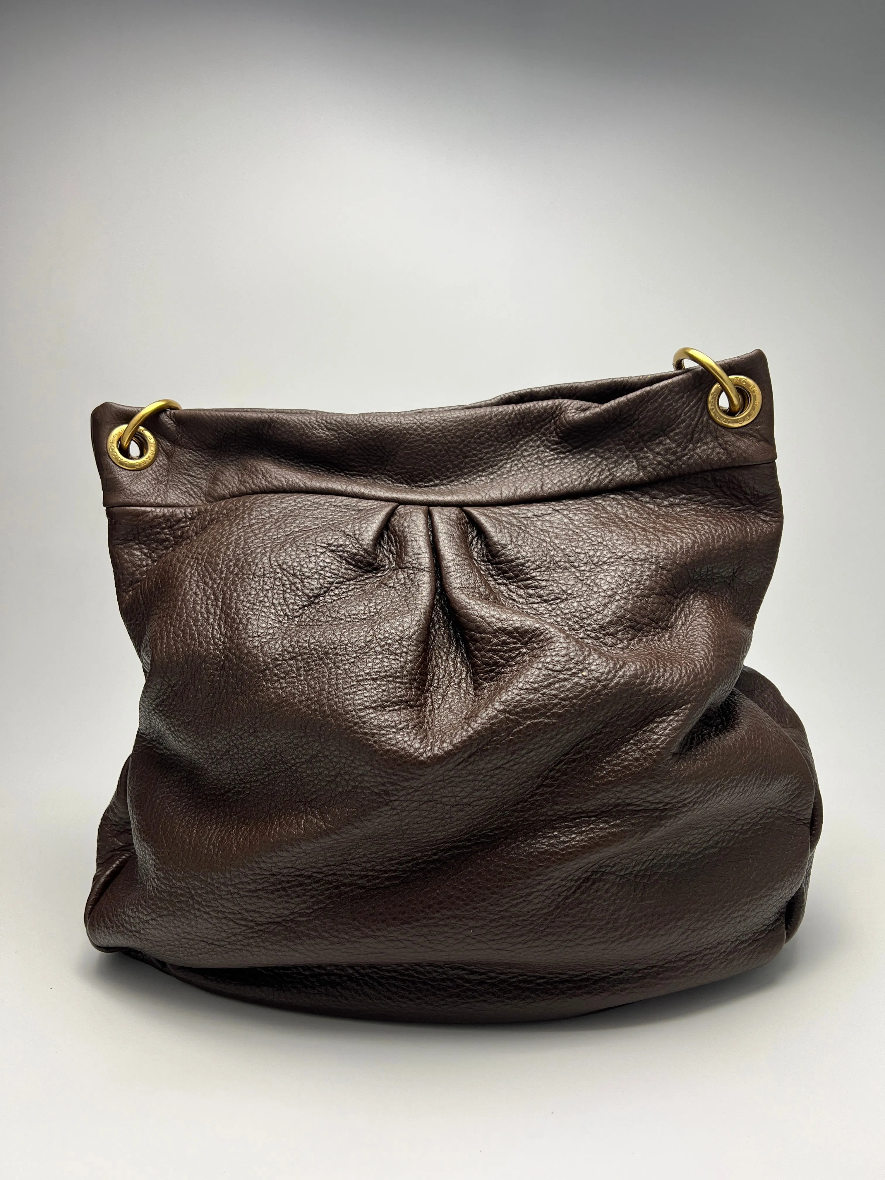 Large Brown Classic Q Hillier Hobo Bag