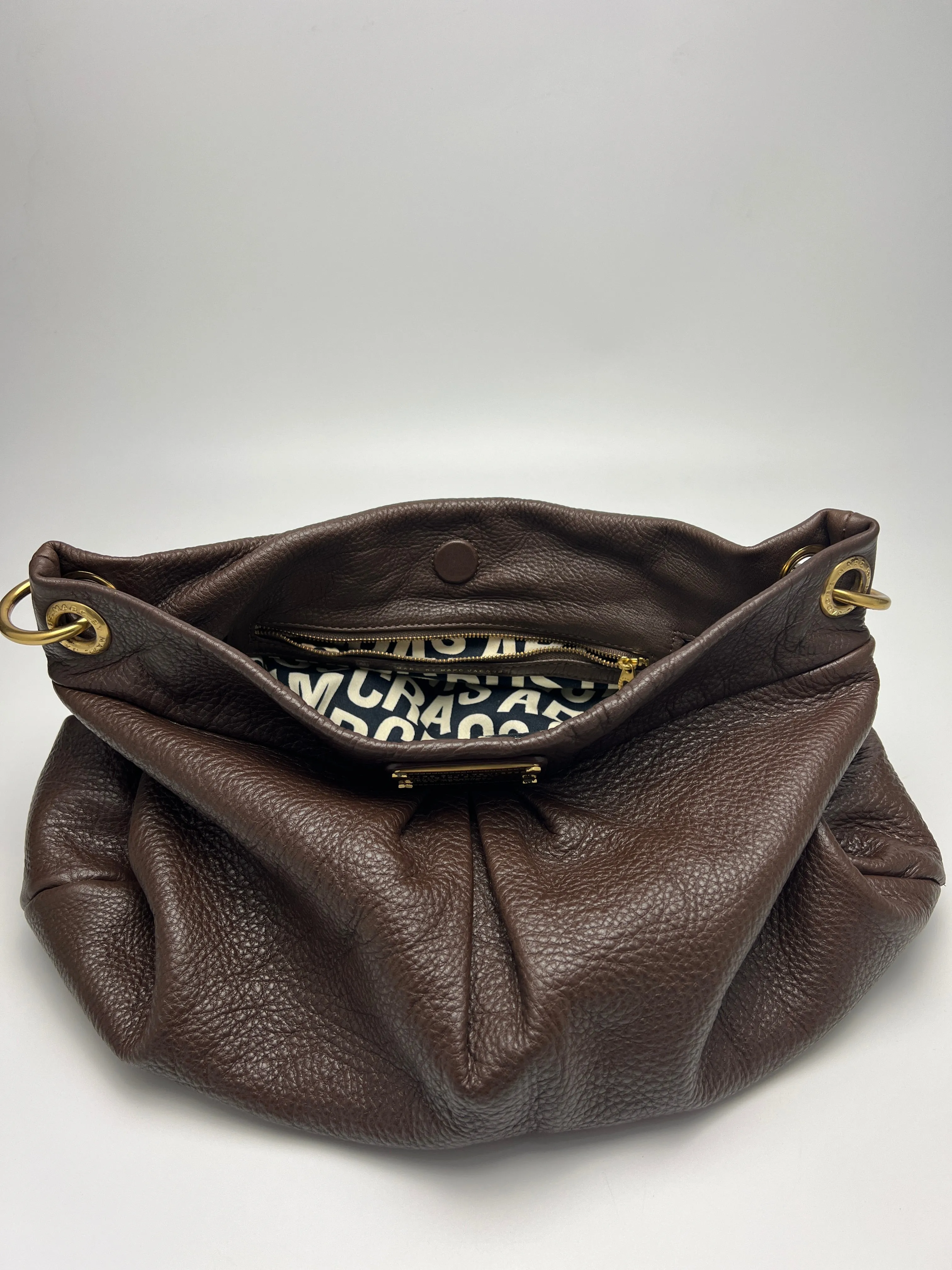 Large Brown Classic Q Hillier Hobo Bag