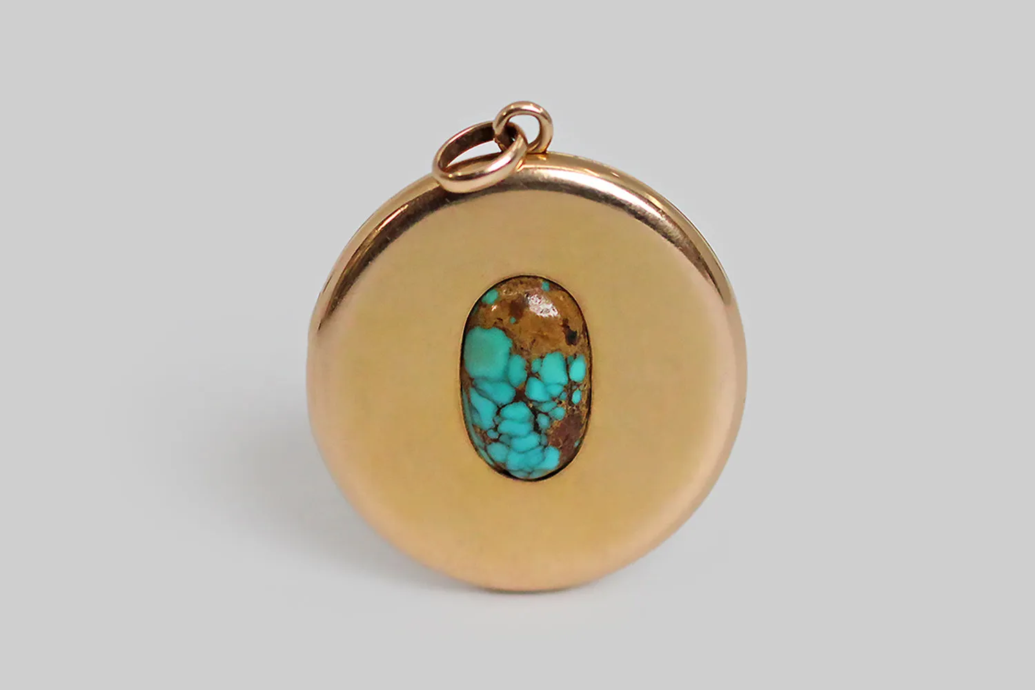 Large Victorian Spiderweb Turquoise Locket