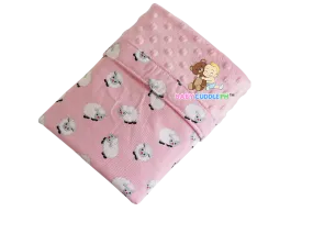 Little Sheep in Pink - Babycuddle Minky Blanket