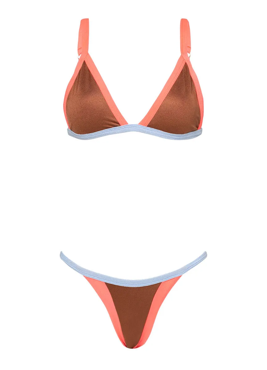 Maaji Amber Brown Rewind Fixed Triangle Bikini Top