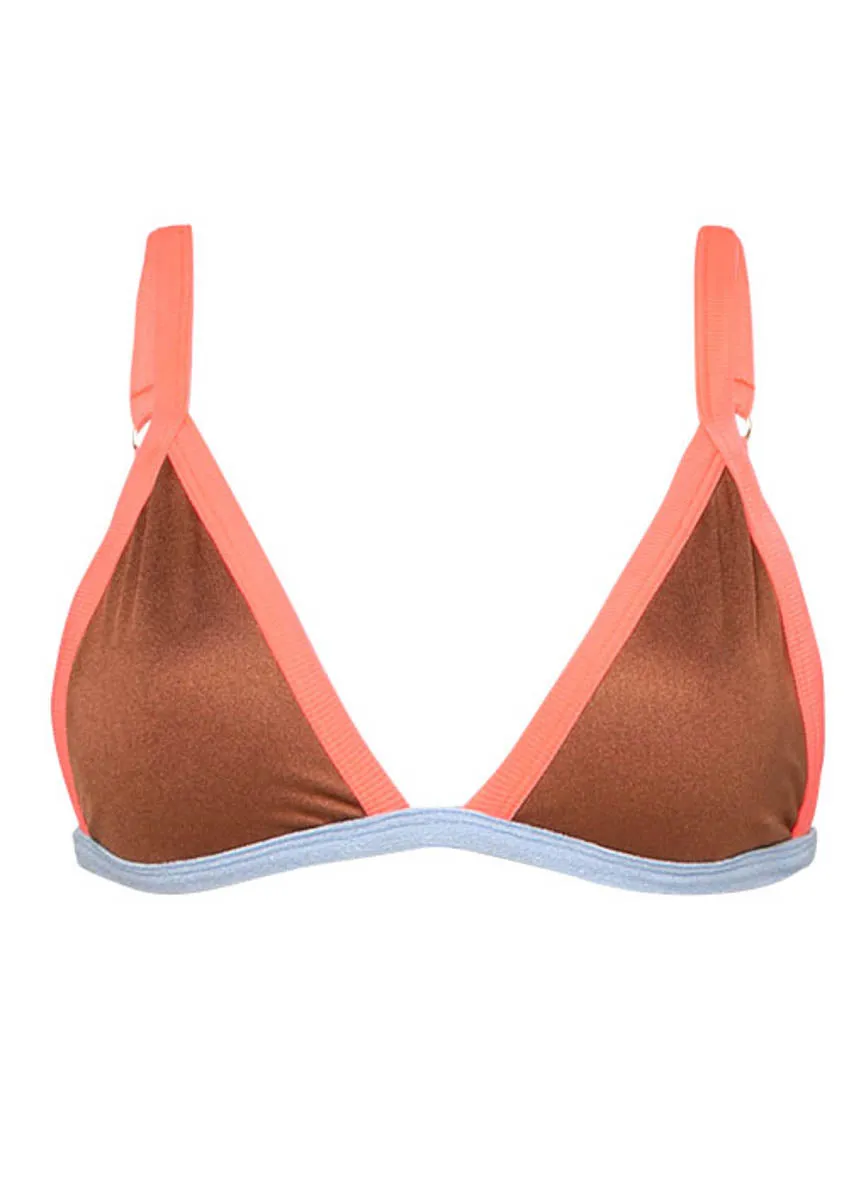 Maaji Amber Brown Rewind Fixed Triangle Bikini Top